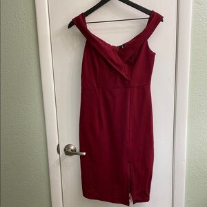 Lulu's Red Off-Shoulder Sheath Dress for Cocktail